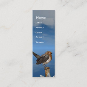 ハチドリ/ロビンレッド胸モノグラム スキニー名刺