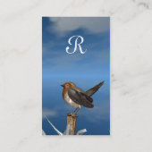 ハチドリ/ロビンレッド胸モノグラム 名刺 (裏面)