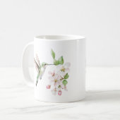ハチドリ 春の花 水彩画 コーヒーマグカップ (正面左)