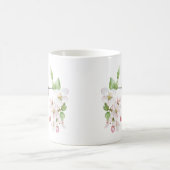 ハチドリ 春の花 水彩画 コーヒーマグカップ (中央)