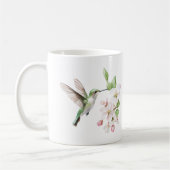 ハチドリ 春の花 水彩画 コーヒーマグカップ (左)