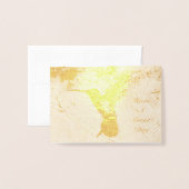 ハチドリ 箔カード (封筒付き正面)