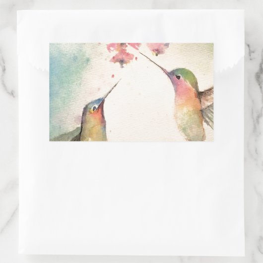 ハチドリ 長方形シール (バッグ)