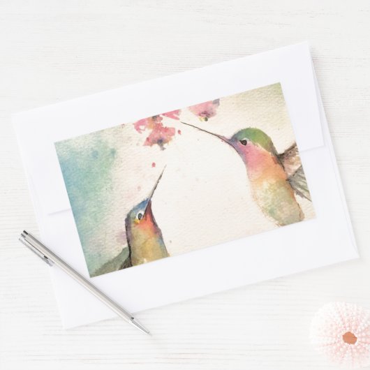 ハチドリ 長方形シール (封筒)