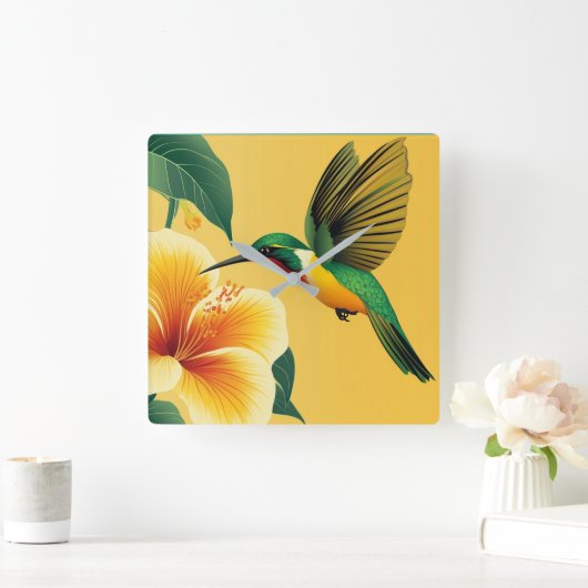ハチドリ　＃１ スクエア壁時計 (ホーム)