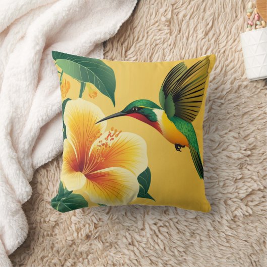 ハチドリ#1 クッション (ブランケット)