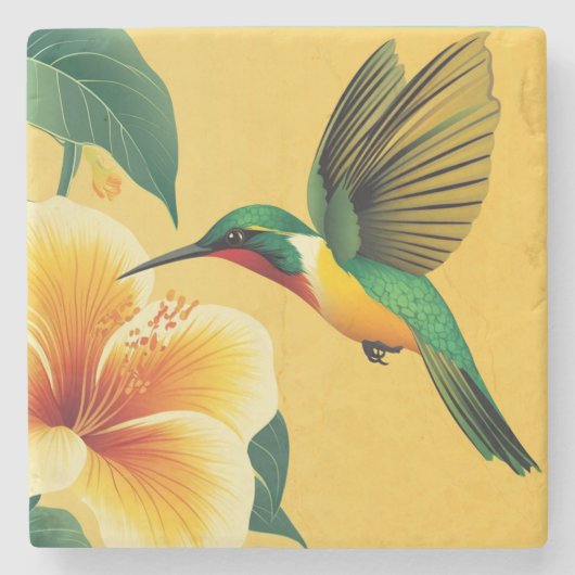 ハチドリ#1 ストーンコースター (正面)