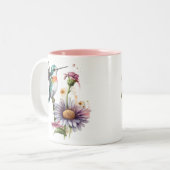 ハチドリ (#3) ハチドリ 陶器マグカップ ツートーンマグカップ (正面左)