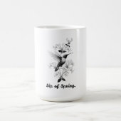 ハチドリTシャツ、スイカズラのツイング コーヒーマグカップ (中央)