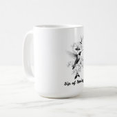 ハチドリTシャツ、スイカズラのツイング コーヒーマグカップ (正面左)