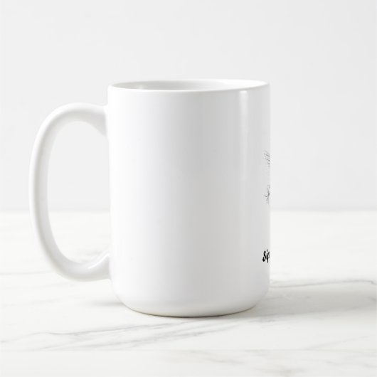 ハチドリTシャツ、スイカズラのツイング コーヒーマグカップ (左)