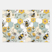 ハチフローラ包装紙フラットシートセット3 ラッピングペーパーシート (正面2)