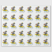 ハチミアナグマの白い水カヤック ラッピングペーパー (フラット)