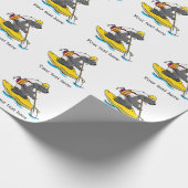 ハチミアナグマの白い水カヤック ラッピングペーパー (角)