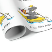 ハチミアナグマの白い水カヤック ラッピングペーパー (ロールコーナー)