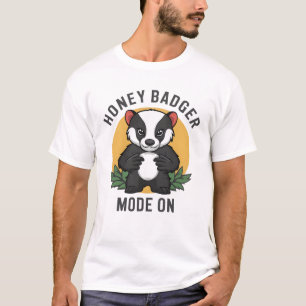 ハチミアナグマ大胆不敵な野生動物 Tシャツ