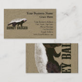 ハチミアナグマ野生動物 名刺 (正面/裏面)