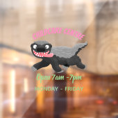 ハチミツおもしろいバジャー漫画イラストレーション ウィンドウサイン (シート2)