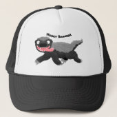 ハチミツおもしろいバジャー漫画イラストレーション キャップ (正面)