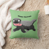 ハチミツおもしろいバジャー漫画イラストレーション クッション (ブランケット)