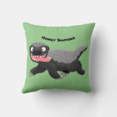 ハチミツおもしろいバジャー漫画イラストレーション クッション (裏面)