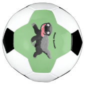 ハチミツおもしろいバジャー漫画イラストレーション サッカーボール (回転)