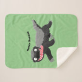 ハチミツおもしろいバジャー漫画イラストレーション シェルパブランケット (正面(横))