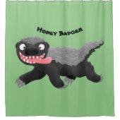 ハチミツおもしろいバジャー漫画イラストレーション シャワーカーテン (正面)