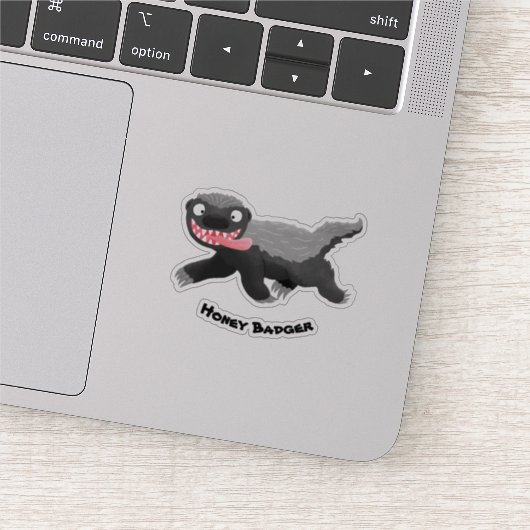 ハチミツおもしろいバジャー漫画イラストレーション シール (詳細)