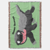 ハチミツおもしろいバジャー漫画イラストレーション スローブランケット (正面縦)