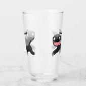 ハチミツおもしろいバジャー漫画イラストレーション タンブラーグラス (左)