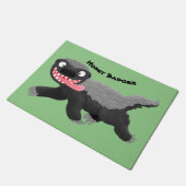 ハチミツおもしろいバジャー漫画イラストレーション ドアマット (アングル)