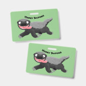 ハチミツおもしろいバジャー漫画イラストレーション バッジ (正面＆裏面)