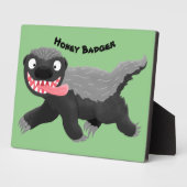 ハチミツおもしろいバジャー漫画イラストレーション フォトプラーク (側面)