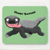 ハチミツおもしろいバジャー漫画イラストレーション マウスパッド (正面)