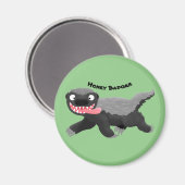 ハチミツおもしろいバジャー漫画イラストレーション マグネット (正面/裏面)