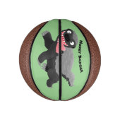 ハチミツおもしろいバジャー漫画イラストレーション ミニバスケットボール (縦)