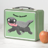 ハチミツおもしろいバジャー漫画イラストレーション メタルランチボックス (インサイチュ)