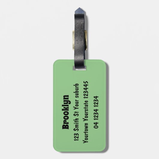 ハチミツおもしろいバジャー漫画イラストレーション ラゲッジタグ (裏面縦)