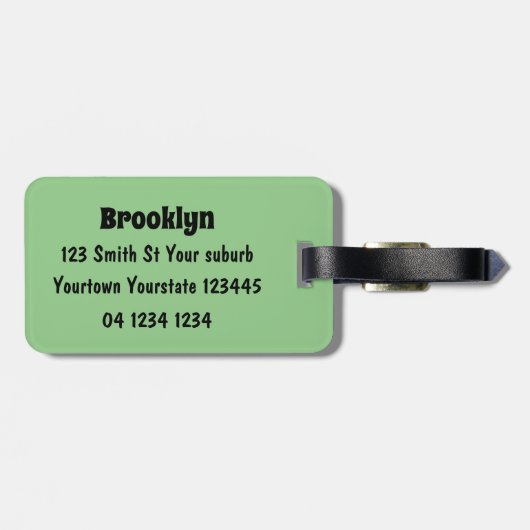 ハチミツおもしろいバジャー漫画イラストレーション ラゲッジタグ (裏面横)