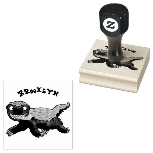 ハチミツおもしろいバジャー漫画イラストレーション ラバースタンプ (押印)