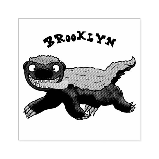 ハチミツおもしろいバジャー漫画イラストレーション ラバースタンプ (インプリント)