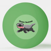 ハチミツおもしろいバジャー漫画イラストレーション 卓球ボール (裏面)