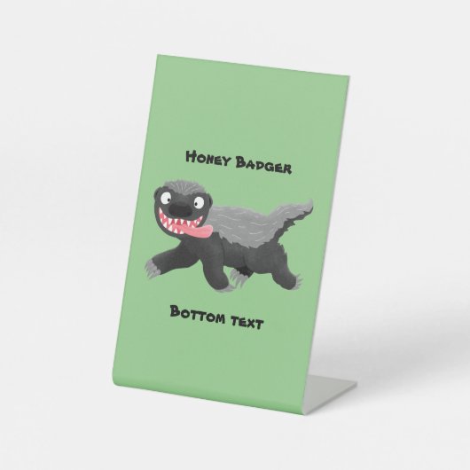 ハチミツおもしろいバジャー漫画イラストレーション 台座サイン (正面)