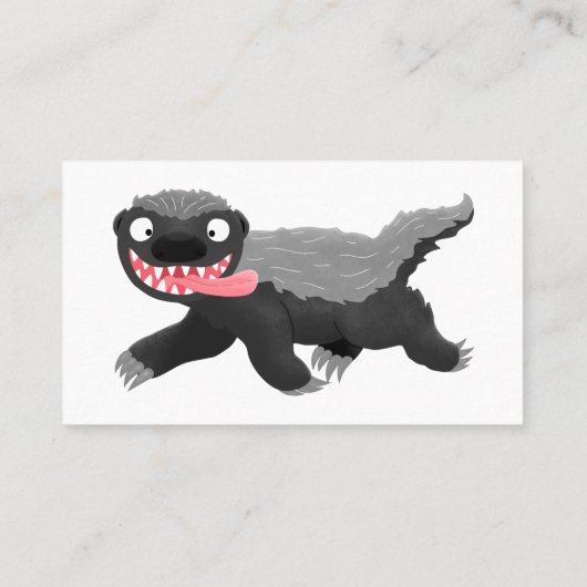 ハチミツおもしろいバジャー漫画イラストレーション 名刺 (裏面)