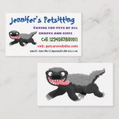 ハチミツおもしろいバジャー漫画イラストレーション 名刺 (正面/裏面)