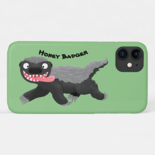 ハチミツおもしろいバジャー漫画イラストレーション iPhone 11 ケース