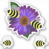 ハチミツがパプルフラワーで出会う シール (正面)