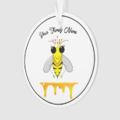 ハチミツが垂れ下がるミツバチ オーナメント (正面)