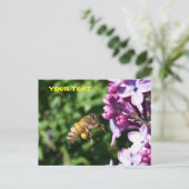 ハチミツが花粉を愛する薄紫 ポストカード (スタンド正面)